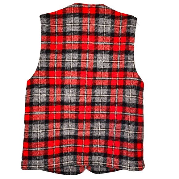 Vintage Eddie Bauer Vest Wool Red Plaid Lumberjack Women's M - Picture 2 of 9